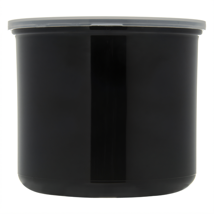 Product image #2 for Classic 4 Qt Round Salad Bar Crock with Snap-On Polypropylene Lid, Black SAN