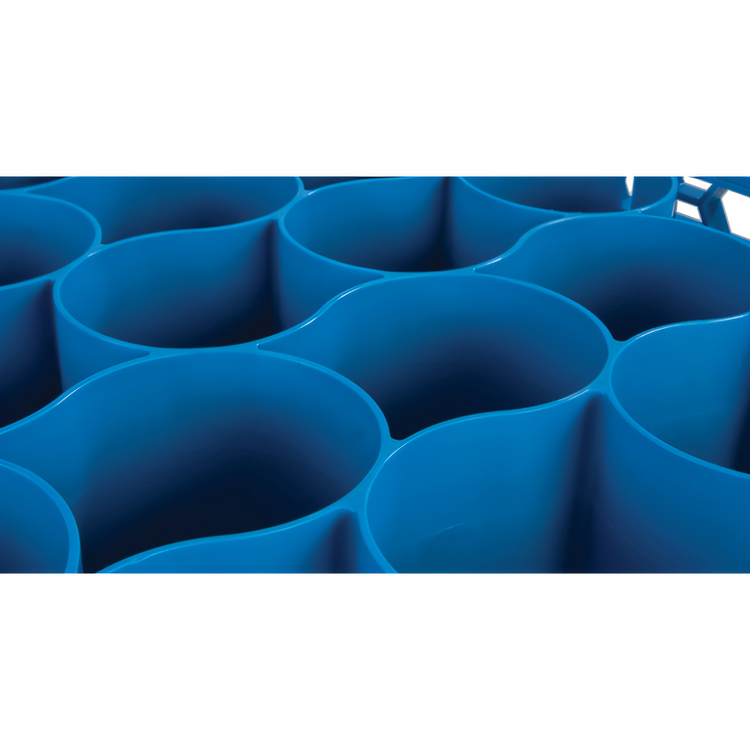 Product image #2 for OptiClean NeWave Full-Size 30-Compartment Dishwasher Glass Rack with 3 Extenders, Blue