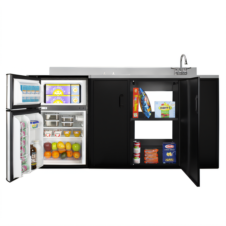 Product image #2 for Summit Appliance 72 Inch ADA All-In-One Kitchenette with Sink, 2-Burner Electric Cooktop, and 3.2 Cu. Ft. Refrigerator-Freezer