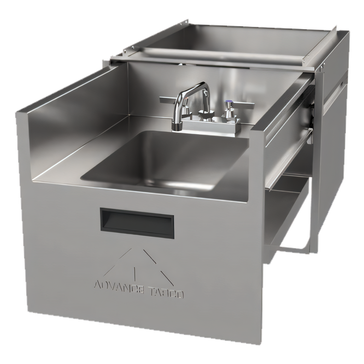 Product image #2 for Advance Tabco Stainless Steel Concealed Under-Table Hand Sink Drawer with Faucet, 10 x 14 x 5 Bowl