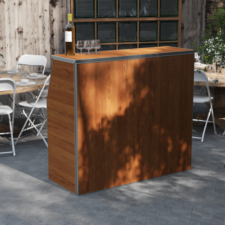 Product image #2 for Amara 4-Foot Folding Portable Bar Table, Maple Woodgrain Laminate