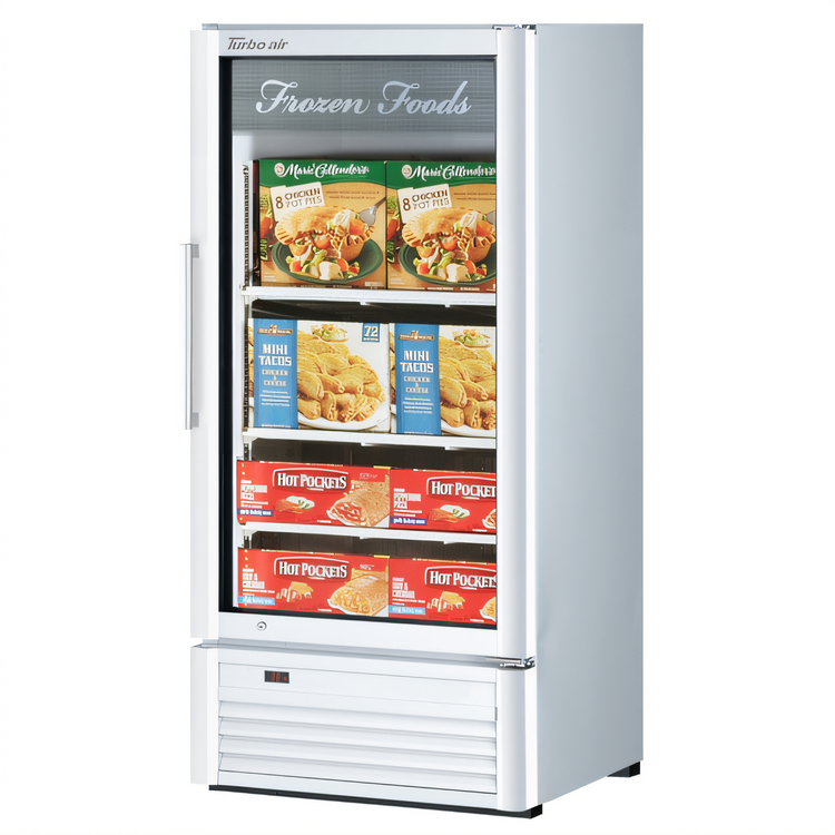 Product image #2 for Turbo Air Super Deluxe One-Section Glass Door Merchandiser Freezer, 7.92 Cu. Ft., Self-Contained, Bottom-Mounted