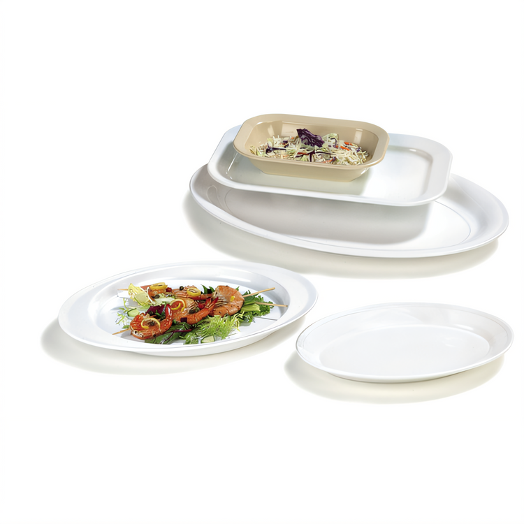 Product image #2 for Carlisle Epicure Narrow Rimmed Rectangular Baker/Server Bowl, 28 oz., White Melamine