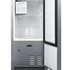 Thumbnail image #2 for Summit Commercial BIM26H32 Undercounter Crescent Ice Maker with Bin, 25 lb/24 hr Production, 22 lb Storage, Drain-Free, Stainless Steel