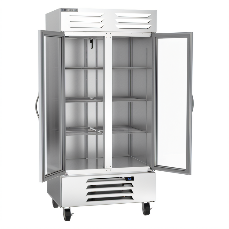 Product image #2 for Beverage-Air Vista Series Two-Section Bottom-Mount Glass Door Reach-In Refrigerator, 35.08 Cu. Ft.