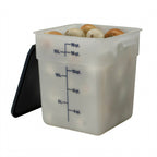 Thumbnail image #2 for Cambro CamSquare® 18SFSP148 18 Qt Square Food Storage Container, White Polyethylene, with Handles, Lid Not Included Case of 6