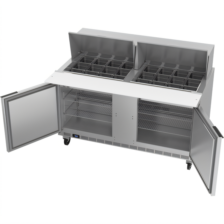 Product image #2 for Beverage-Air SPE60HC-24M Two-Section Mega Top Sandwich Prep Table, 60-Inch, 24-Pan Capacity