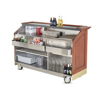 Architectural Series Mahogany Wood Portable Bar with 60 lb Ice Bin and Underbar Server