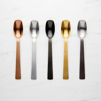 Vintage Hammered Stainless Steel Salad Spoon, 9-3/8 Inch