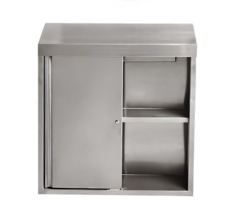 Product image #2 for 60-Inch Wall-Mounted Stainless Steel Storage Cabinet with 2 Sliding Doors