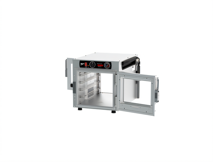 Product image #2 for Metro HotBlox Narrow 4-Pan Pass-Thru Insulated Holding Cabinet, Clear Front and Rear Doors, Countertop/Stacking