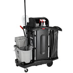 Thumbnail image #2 for Rubbermaid Commercial Products 1861427 High-Security Executive Janitorial Cleaning Cart, Black, Locking Hood and Doors, 7.25 Cu. Ft.