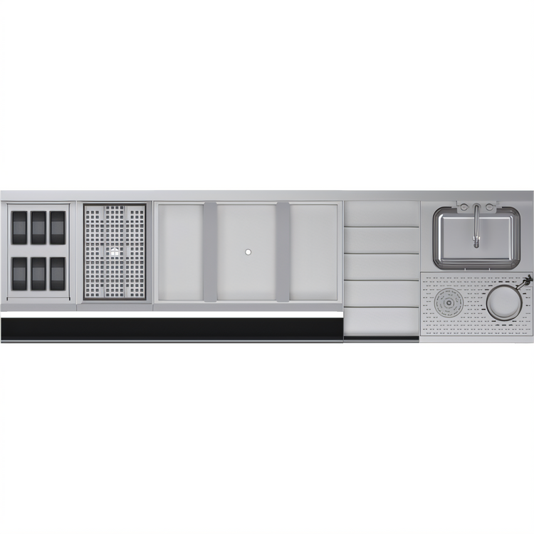 Product image #2 for Krowne Royal Series 84-Inch Single Zero-Step Speed Station with 10-Circuit Cold Plate