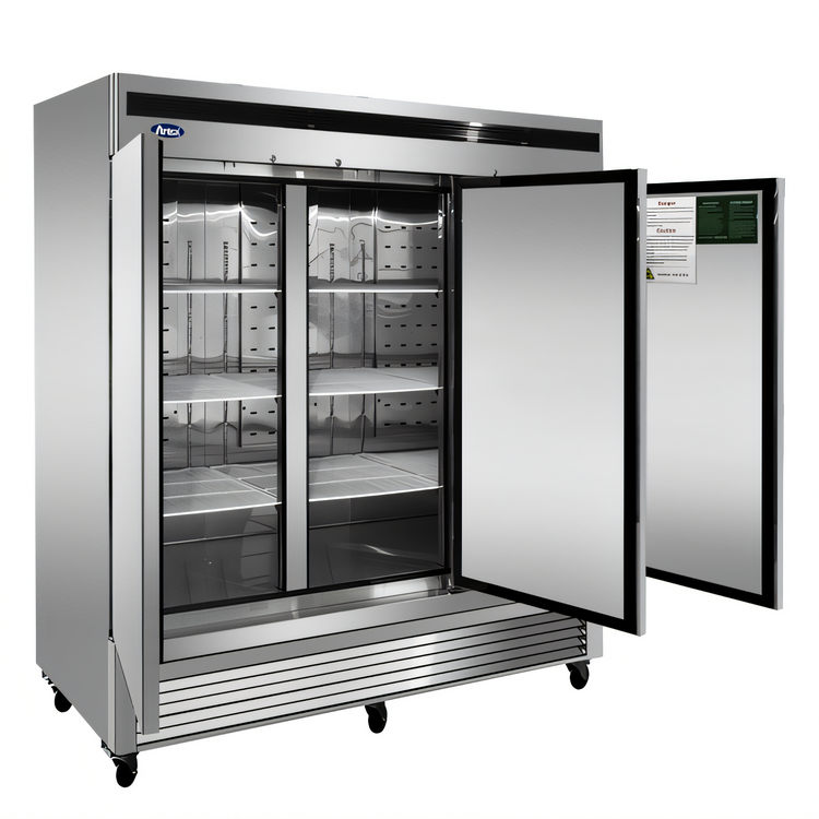 Product image #2 for Atosa Three-Section Reach-In Refrigerator, Bottom-Mount Self-Contained, Solid Doors, 67.99 Cu. Ft.