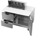 Thumbnail image #2 for Beverage-Air 48-Inch Two-Section Sandwich Prep Table Refrigerated Counter with 1 Door, 2 Drawers, and 8-Pan Top