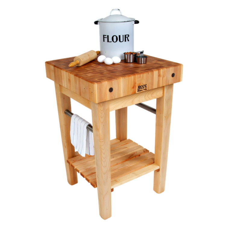Product image #2 for John Boos Pro Prep 30 x 24 x 36-Inch End-Grain Maple Butcher Block Work Table