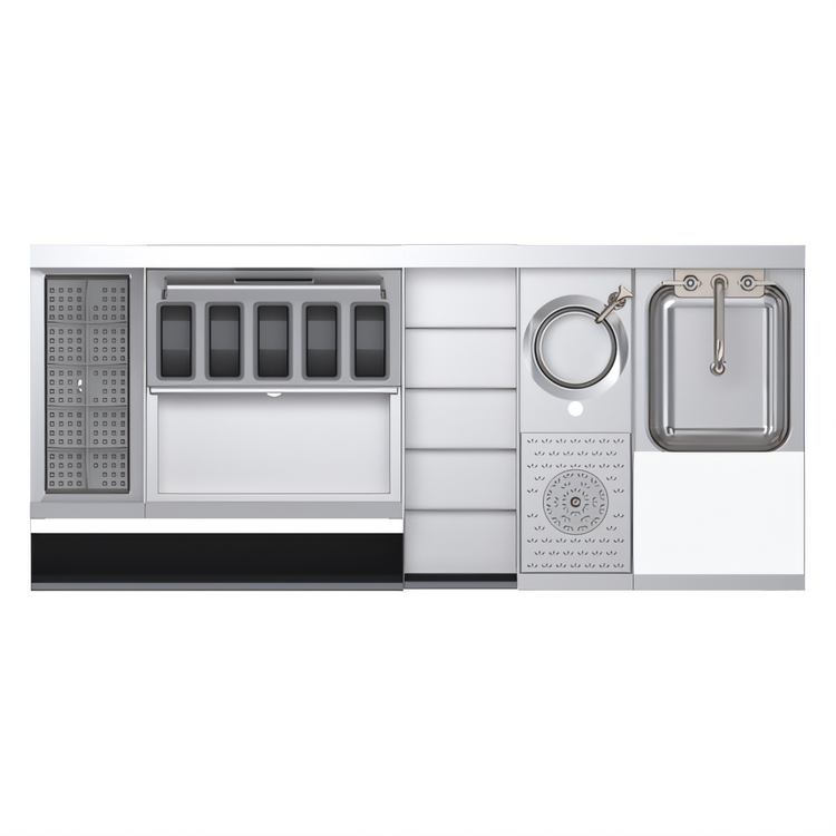 Product image #2 for Krowne Royal Series Zero-Step Speed Station with 7-Circuit Cold Plate, 54" x 24", Dump Sink & Glass Rinser