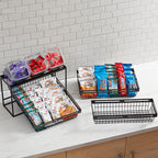 Thumbnail image #2 for American Metalcraft BNRB159 Nestable Black Rectangular Metal Serving Basket, 15 x 9 x 3 Inches Case of 12