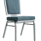 Thumbnail image #2 for JustChair Banquet Collection A95118 Banquet Flex Stacking ide Chair, upholstered solid rectangle padded flex back, upholstered padded box seat