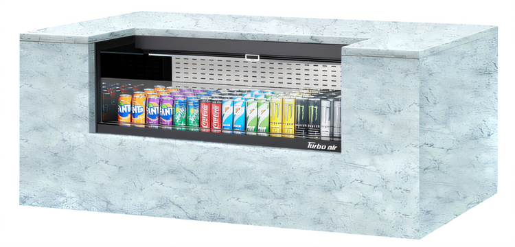 Product image #2 for Turbo Air TOM-48UC-W(B)-N 48-1/4-Inch Drop-In Horizontal Open Refrigerated Display Case, Low Profile, 6.8 Cu. Ft.