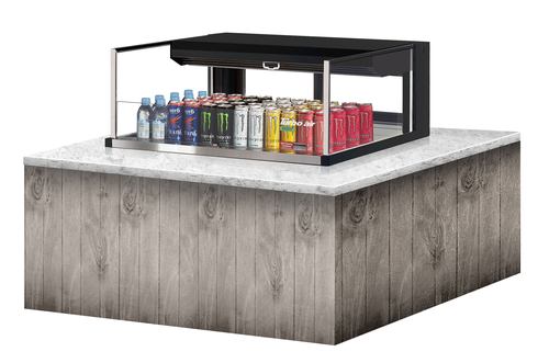 Product image #2 for Turbo Air Low-Profile Drop-In Horizontal Open Refrigerated Display Case, Deck Only, 4.6 Cu. Ft., Self-Contained, 115V