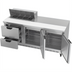 Thumbnail image #2 for Beverage-Air 72-Inch Three-Section Sandwich Top Refrigerated Prep Table with 8-Pan Opening, 2 Drawers, and 2 Doors