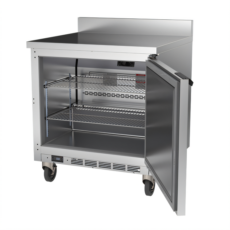 Product image #2 for Beverage Air 32-Inch One-Section Worktop Freezer with Solid Door, 7.2 Cu. Ft., Rear-Mounted R290 Refrigeration