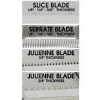 Thumbnail image #2 for Winco MDL-18 Stainless Steel Mandoline Slicer Set with 4-Setting Rotary Dial, Soft-Grip Handle, Folding Stand & Hand Guard Case of 8