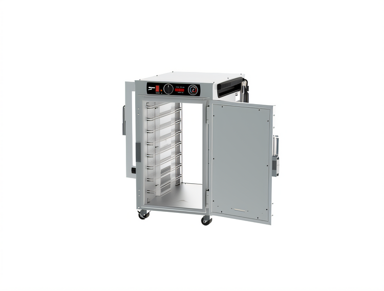 Product image #2 for Metro HotBlox™ Narrow 8-Pan Pass-Thru Undercounter Insulated Holding Cabinet, Solid Front/Clear Rear Door, Analog Control