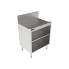 Thumbnail image #2 for Perlick Corporation Quick Ship TSF24SC-STK 24-Inch Freestanding Stainless Steel Underbar Storage Cabinet with Drainboard, 6-Inch Backsplash, and Shelf