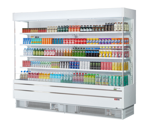 Product image #2 for Turbo Air Vertical Air Curtain Full-Height Open Display Merchandiser, 42.6 Cu. Ft., 8 Shelves, R-290