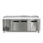 Thumbnail image #2 for Koolmore KM-RPPS-3DSS 72-Inch 3-Door Pizza Prep Refrigerator with 12-Pan Rail, Cutting Board, Stainless Steel
