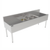 Thumbnail image #2 for Top Shelf TSF84M3-DB Three-Compartment Underbar Sink Unit with Dual Drainboards and Backsplash, 84 Inch x 24 Inch