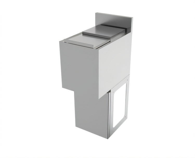 Product image #2 for BK Resources Underbar Ice Bin with Sliding Cover, 33 lb Capacity, T-304 Stainless Steel, 12 x 21 x 34 Inches