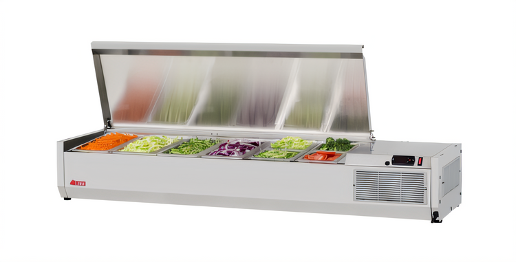 Product image #2 for Turbo Air E-Line 59-Inch Countertop Salad Prep Table with Side-Mounted Self-Contained Refrigeration