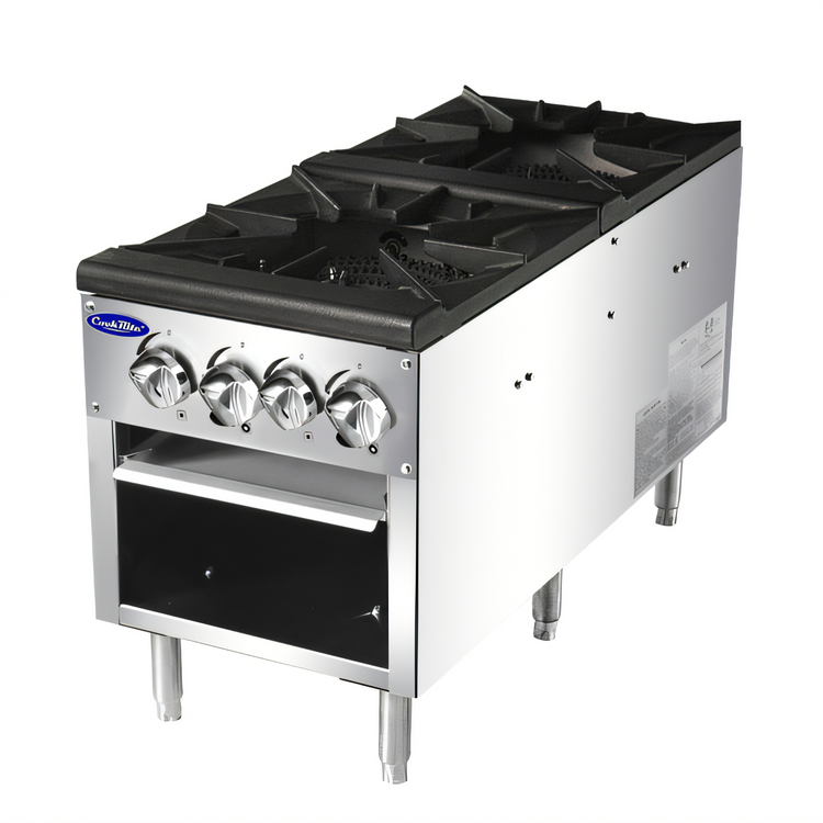 Product image #2 for CookRite ATSP-18-2 18-Inch Gas Stock Pot Stove with Two 3-Ring Burner Sections, 160,000 BTU