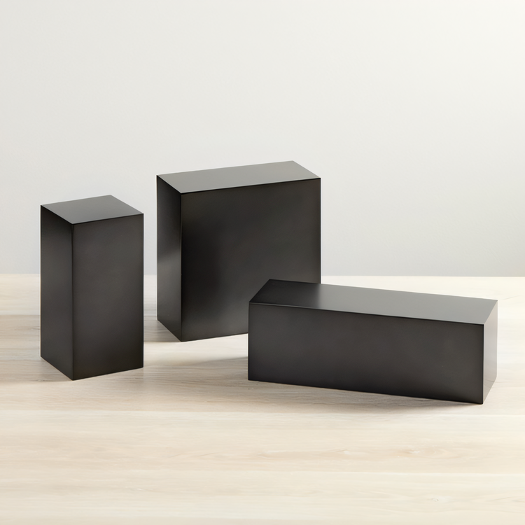 Product image #2 for American Metalcraft Black Stainless Steel Cube Buffet Riser, 8 x 4 x 4 Inches
