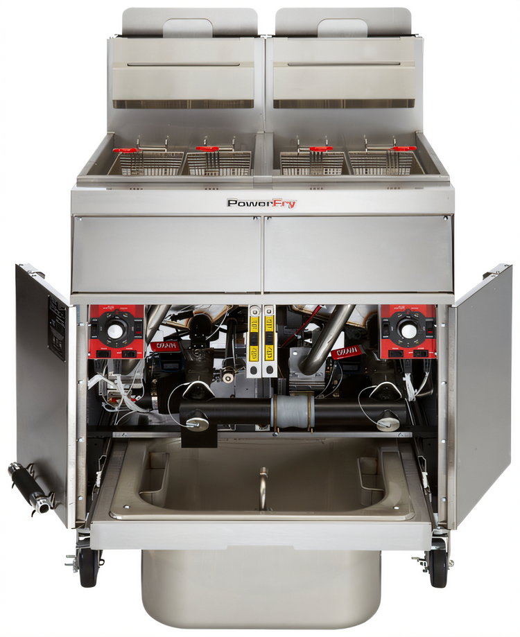 Product image #2 for Vulcan PowerFry3 High-Efficiency Three-Battery Gas Fryer with Programmable Computer Controls and Built-In Filtration