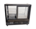 Thumbnail image #2 for Omcan 27-Inch Black Countertop Refrigerated Display Case, 3.5 Cu. Ft., Curved Glass, Rear Sliding Doors