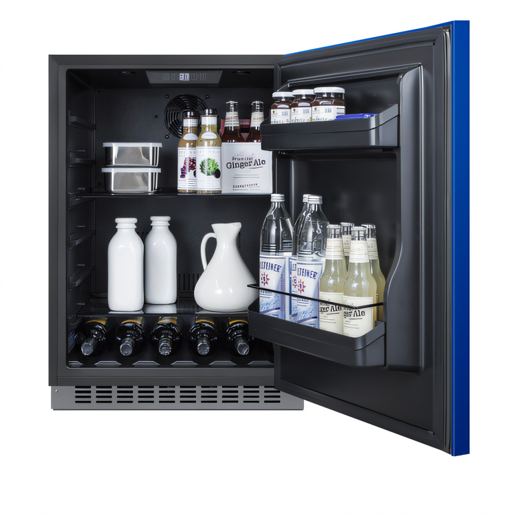 Product image #2 for Summit Appliance 24-Inch ADA Compliant Undercounter All-Refrigerator with Cobalt Blue Door, Frost-Free, 4.8 Cu. Ft.