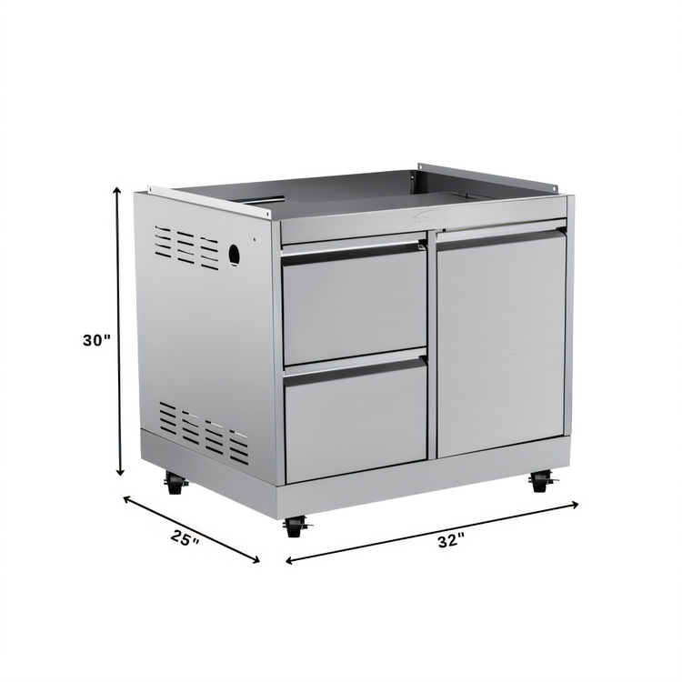 Product image #2 for KoolMore 32-Inch Outdoor Stainless Steel Cabinet with 2 Drawers for KM-OKS-BQ30 Charbroiler