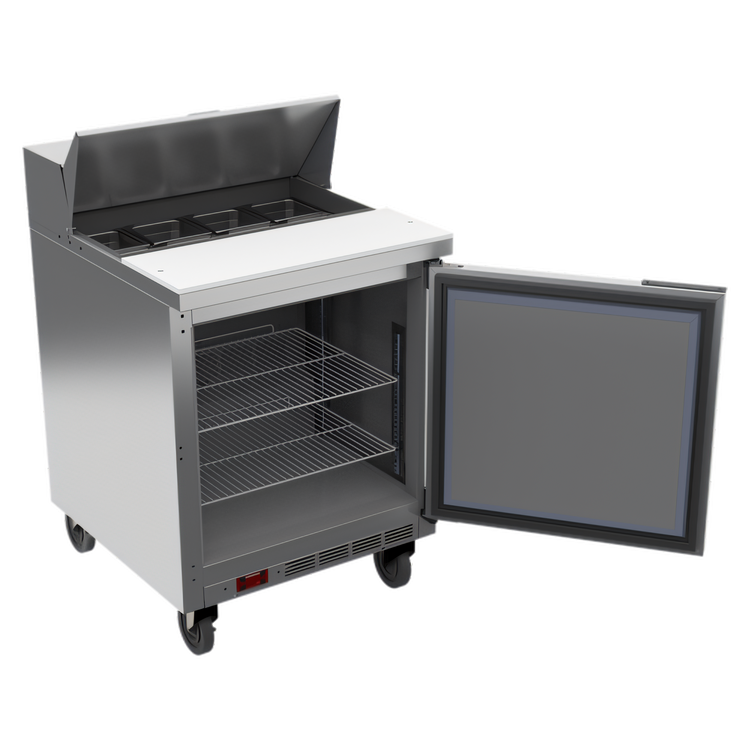Product image #2 for Beverage-Air SPE27HC-B 27-Inch 1-Door Sandwich Prep Table Refrigerator with 8-Pan Top and 10-Inch Cutting Board