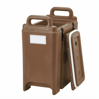 Cambro Camtainer 3-3/8 Gallon Insulated Soup Carrier, No Spigot, Dark Brown
