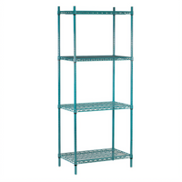Advance Tabco Special Value Series 72-Inch x 14-Inch x 74-Inch Stationary Wire Shelving Unit with 4 Shelves, Green Epoxy Finish