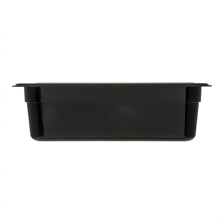 Product image #2 for StorPlus High Heat 1/3 Size Plastic Food Pan, 4 Inch Deep, 3.8 Qt, Black, Easy-Lift Notch