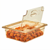 Thumbnail image #2 for Cambro High Heat H-Pan 1/2 Size Notched FlipLid Hinged Food Pan Cover, Amber