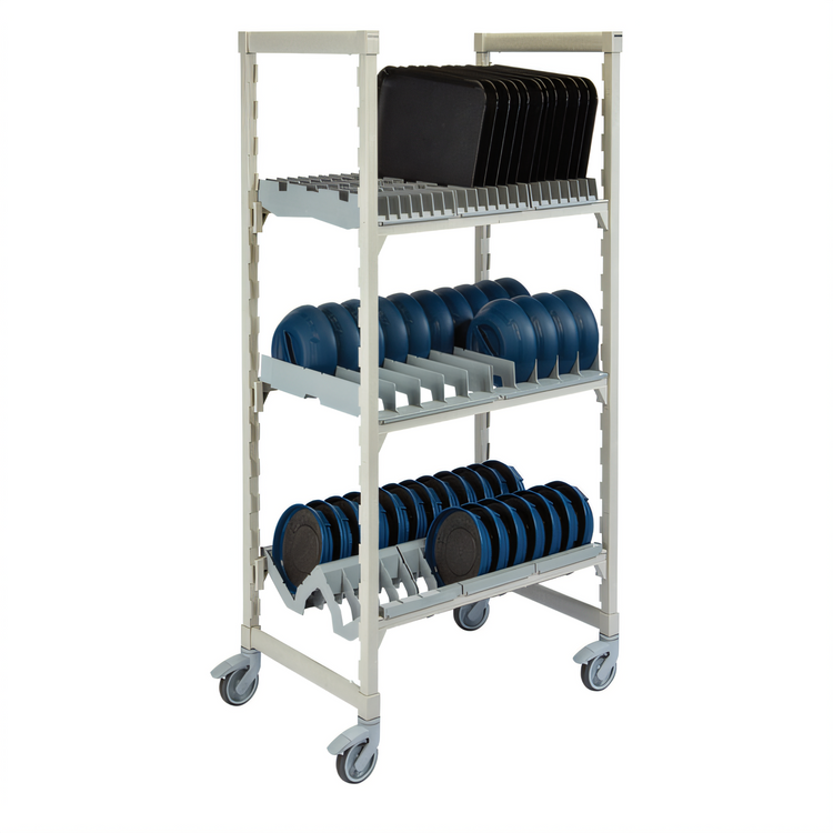 Product image #2 for Cambro Camshelving Dome Drying & Storage Cradle for 24-Inch Deep Shelves, 10-Slot, Soft Gray, Pack of 5