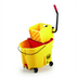 Thumbnail image #2 for Rubbermaid Commercial WaveBrake 35 Qt Yellow Side Press Mop Bucket and Wringer Combo