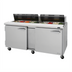 Thumbnail image #2 for Turbo Air PRO Series PST-72-N Two-Section Sandwich/Salad Prep Table, 72 5/8-Inch, 19 Cu. Ft., 18-Pan, Rear-Mounted Self-Contained