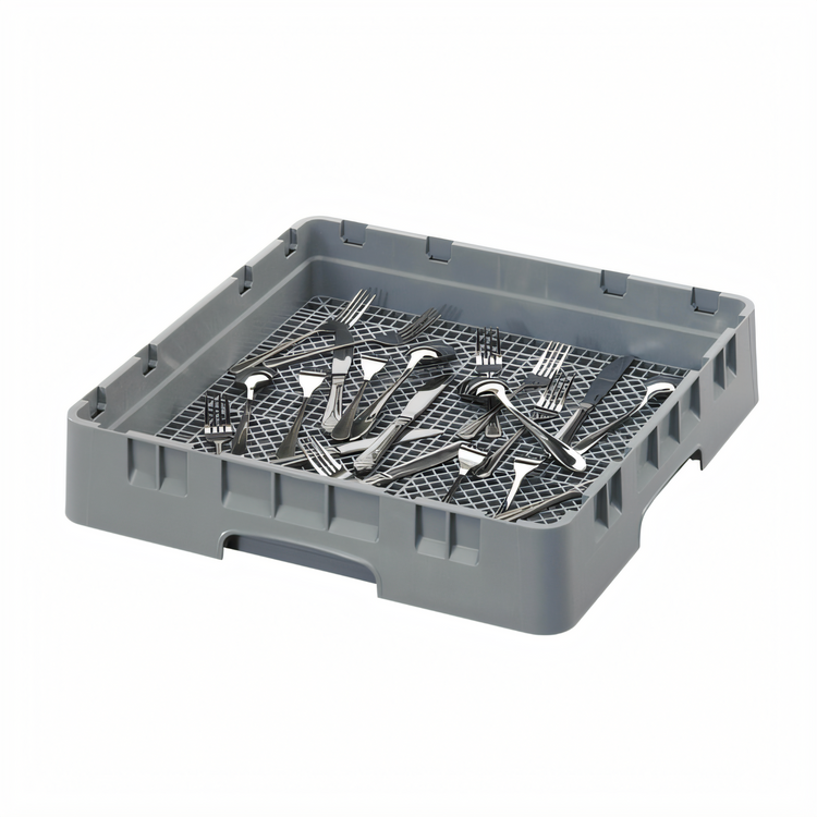 Product image #2 for Cambro Camrack Full-Size Open Flatware Rack, 19-3/4 x 19-3/4 x 4 Inches, Soft Gray